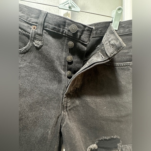 NWT Free People Washed Black Distressed Shorts. - Picture 4 of 16